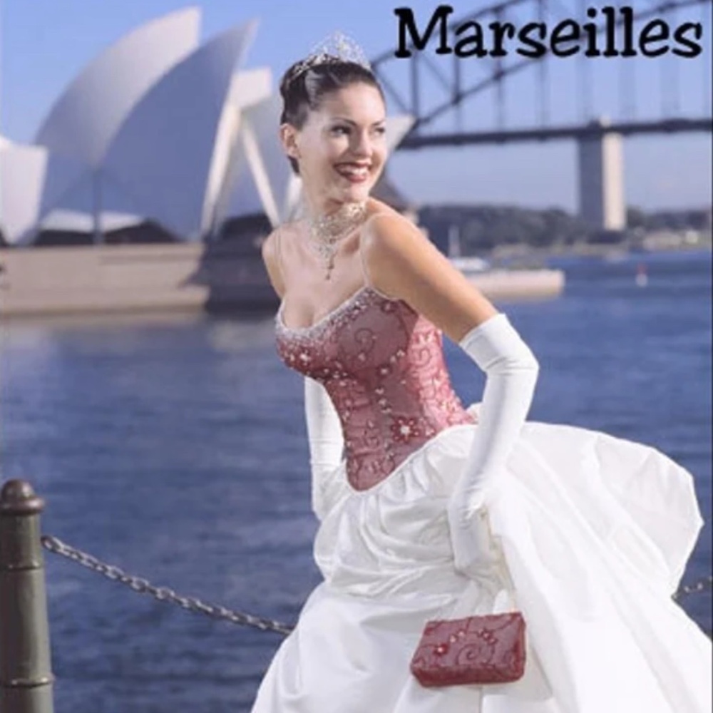 Maggie Sottero Marseilles Red Ivory Wedding Dress Size 4 - Worn Once